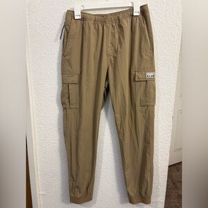 Pro Club Performance‎ Men’s M Cargo Jogger Pants Tan Nylon Stretch Lightweight